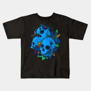 The 3 blue skulls Kids T-Shirt